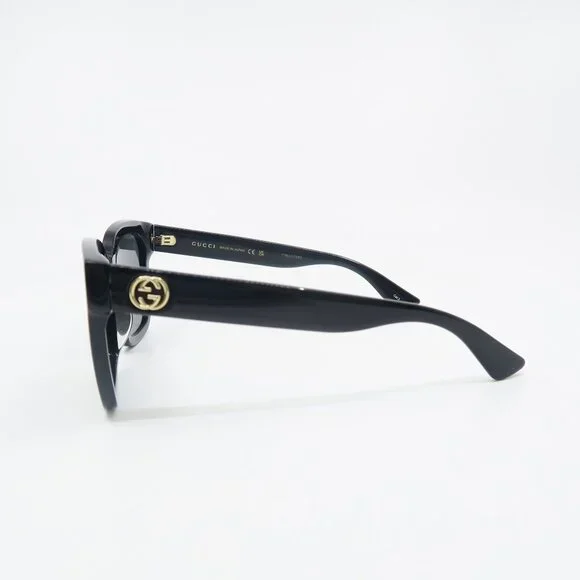 Gucci GG0034SAN 001 55mm Black Oversized Square New Women display picture 3